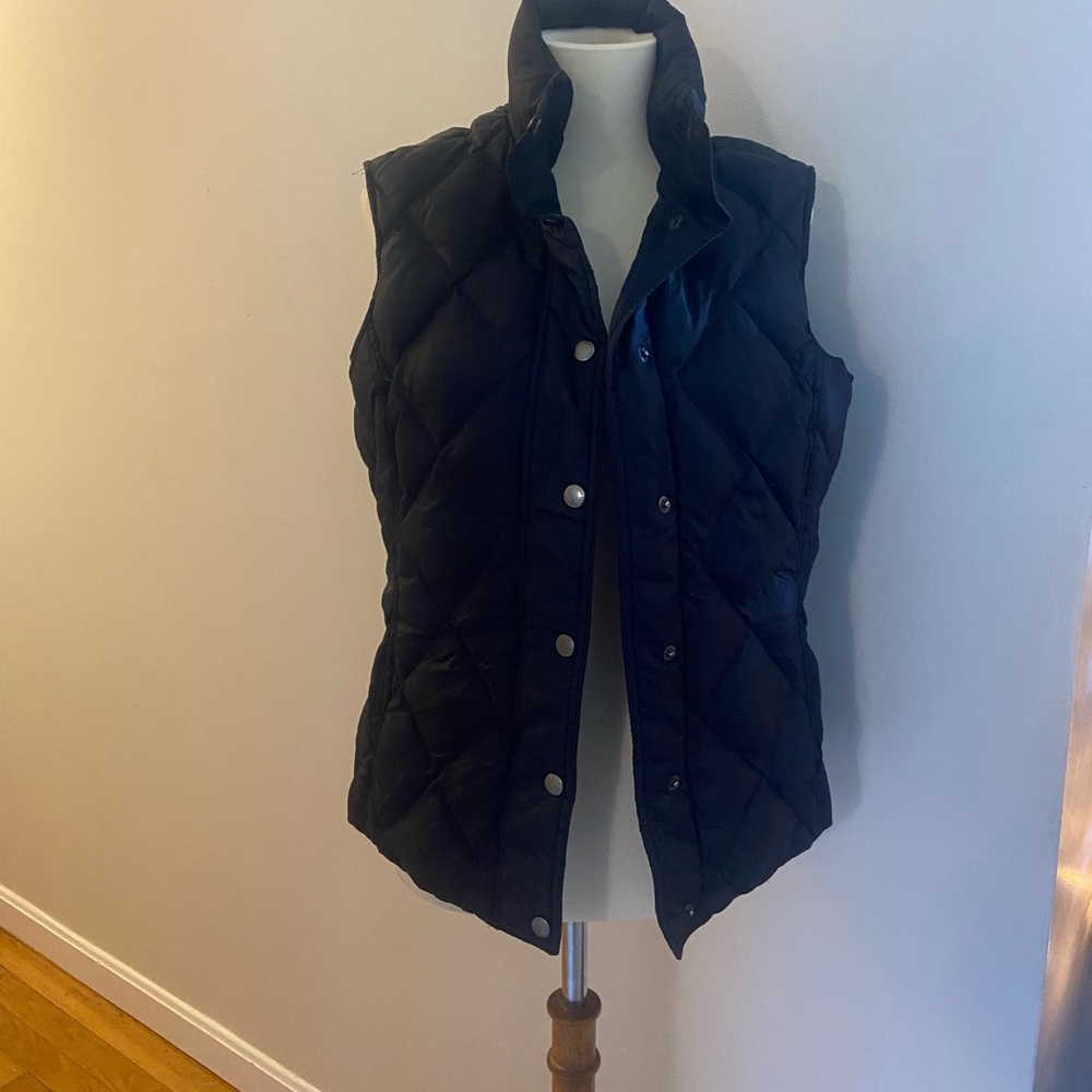 Women's Land’s End Black Puffer Vest